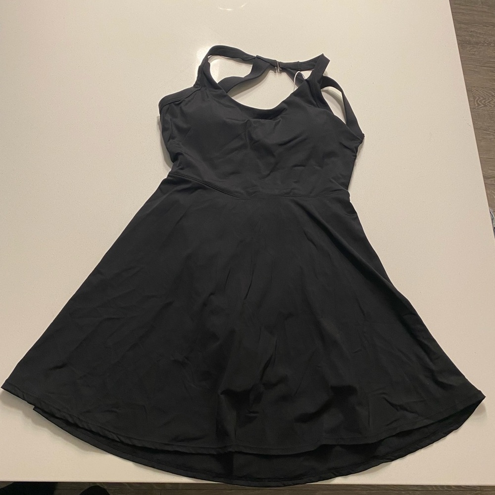 Halara Backless Cut Out Twisted Side Pocket 2-in-1 Barre Ballet Dance Dress